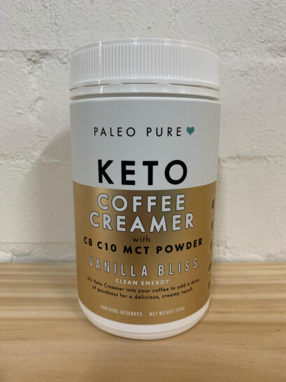 Paleo Pure Keto Coffee Creamer with C8 C10 MCT Powder Vanilla Bliss 250g